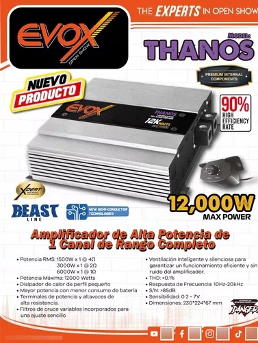 Amplificador Evox 1 Canal De Rango Completo Thanos