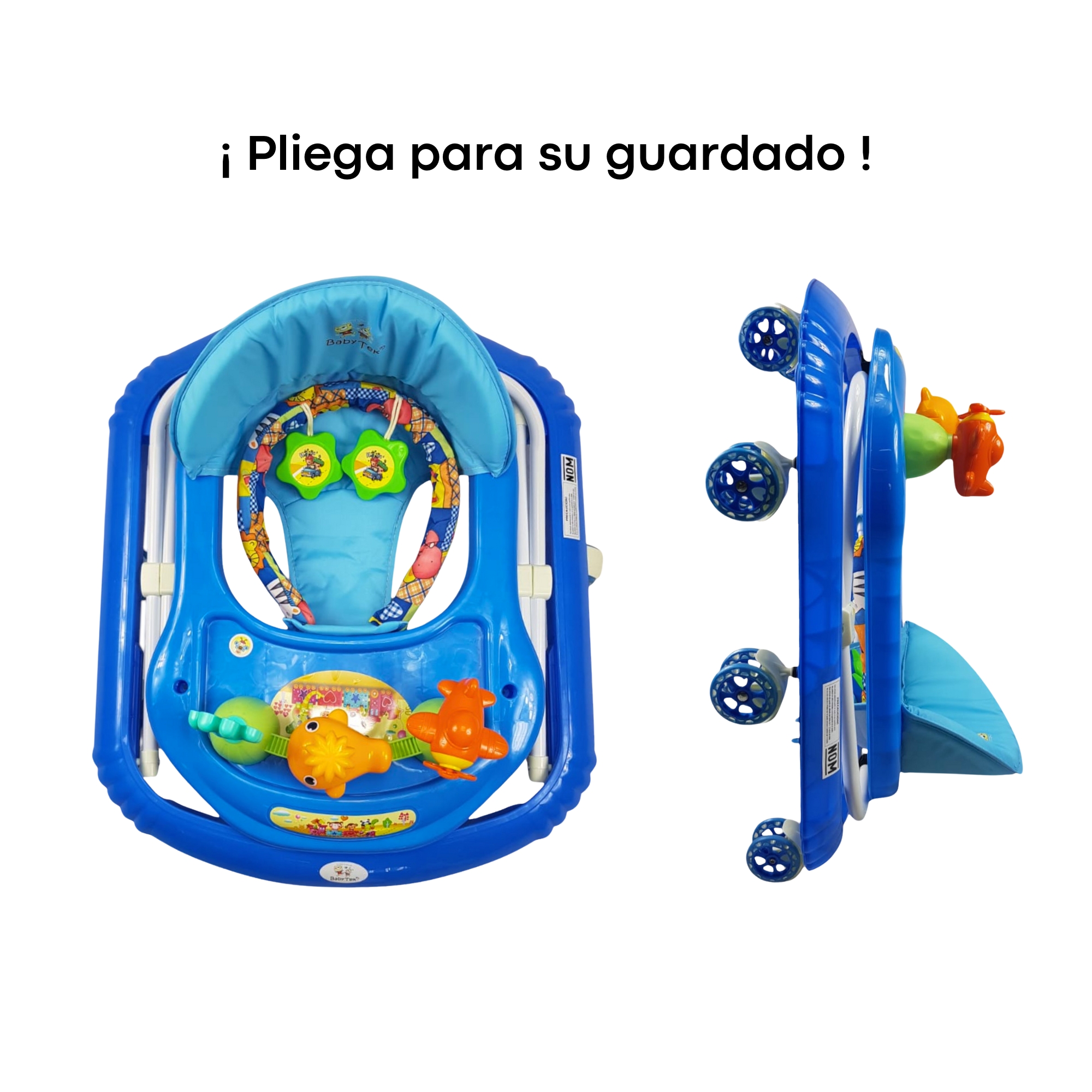Andadera para Bebe Plegable, Andador 8 Llantas de Gel Ballena - Azul