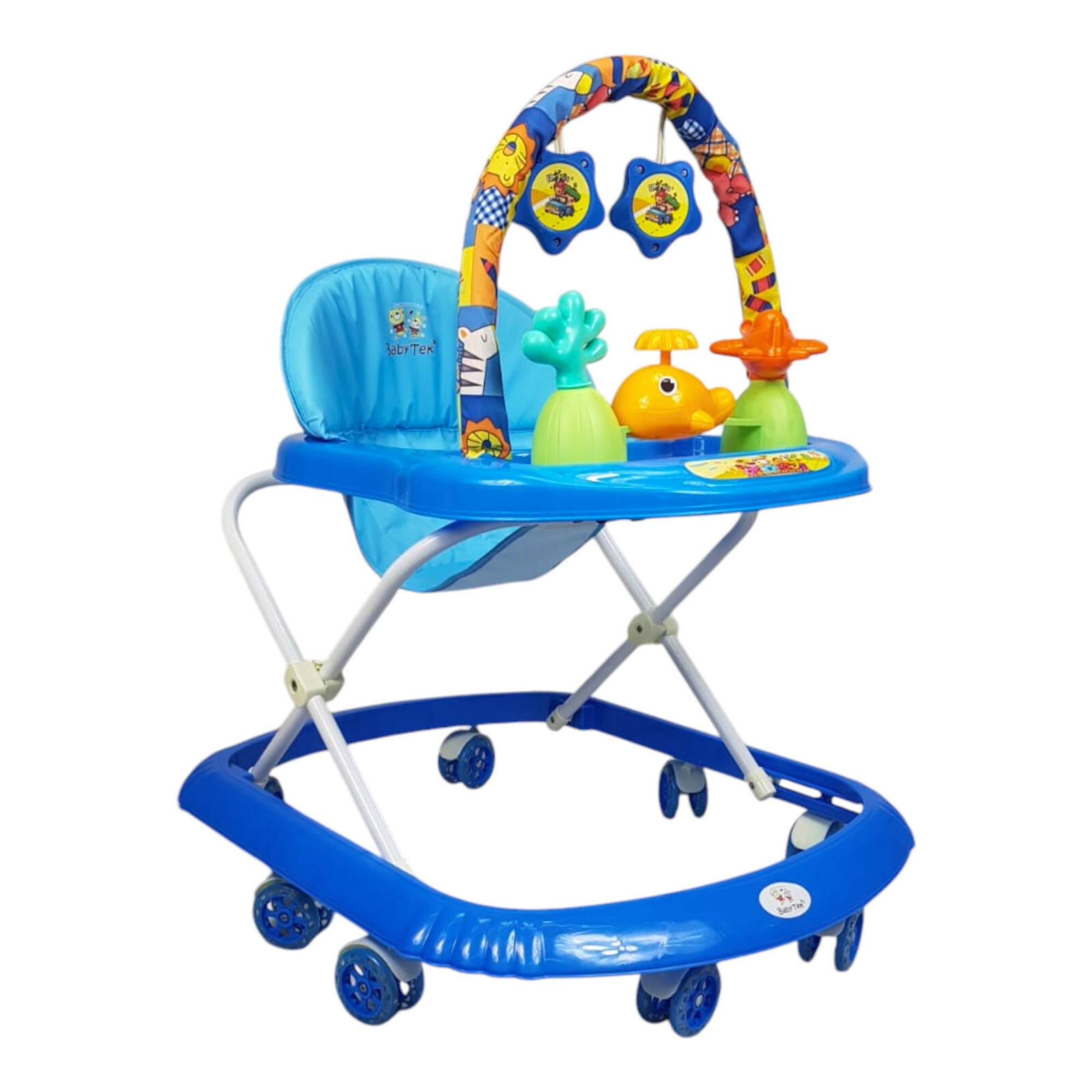 Andadera para Bebe Plegable, Andador 8 Llantas de Gel Ballena - Azul