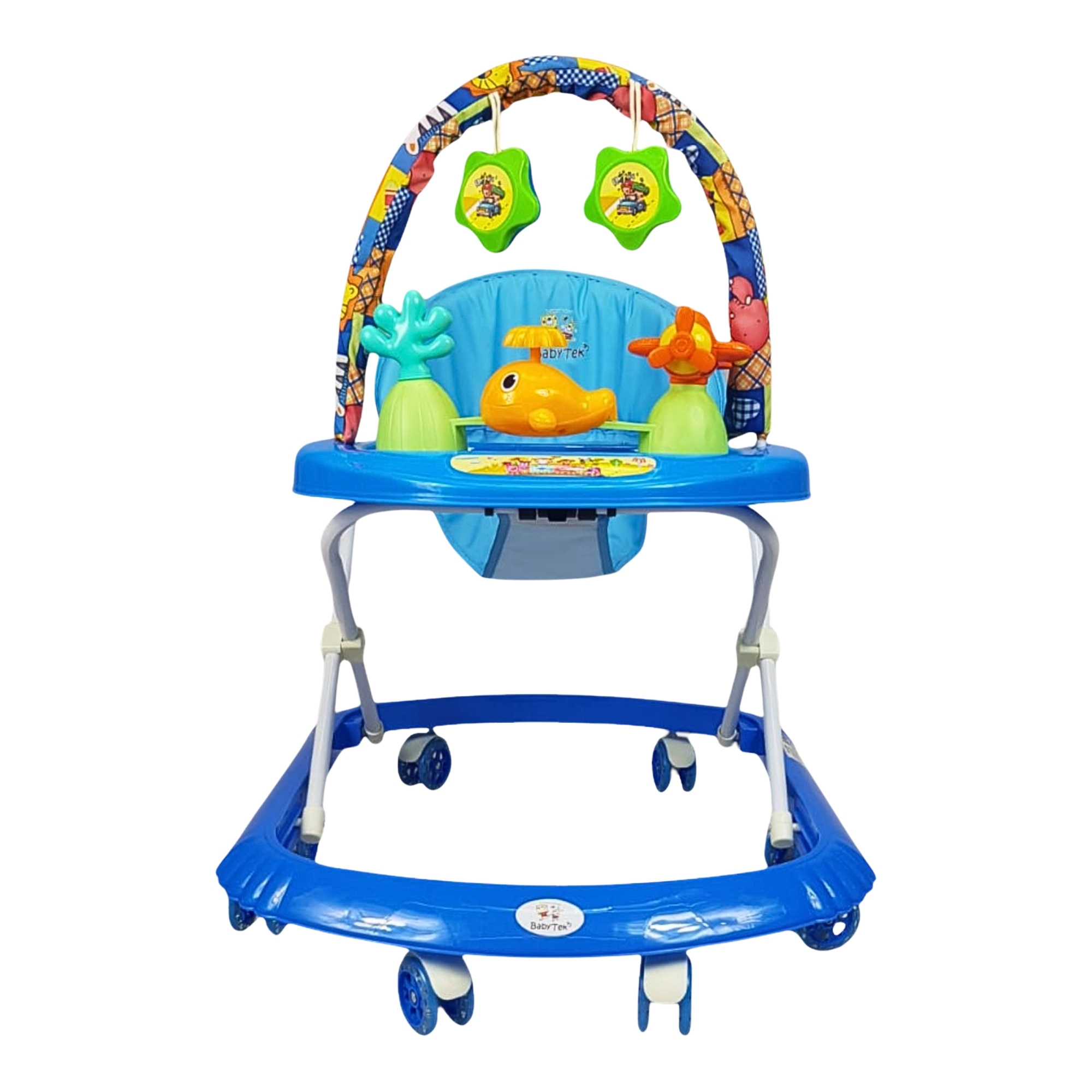 Andadera para Bebe Plegable, Andador 8 Llantas de Gel Ballena - Azul