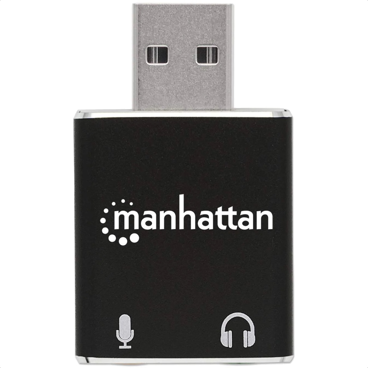 Convertidor Adaptador de Audio Manhattan Estereo USB a 3.5mm Alta Velocidad 152754