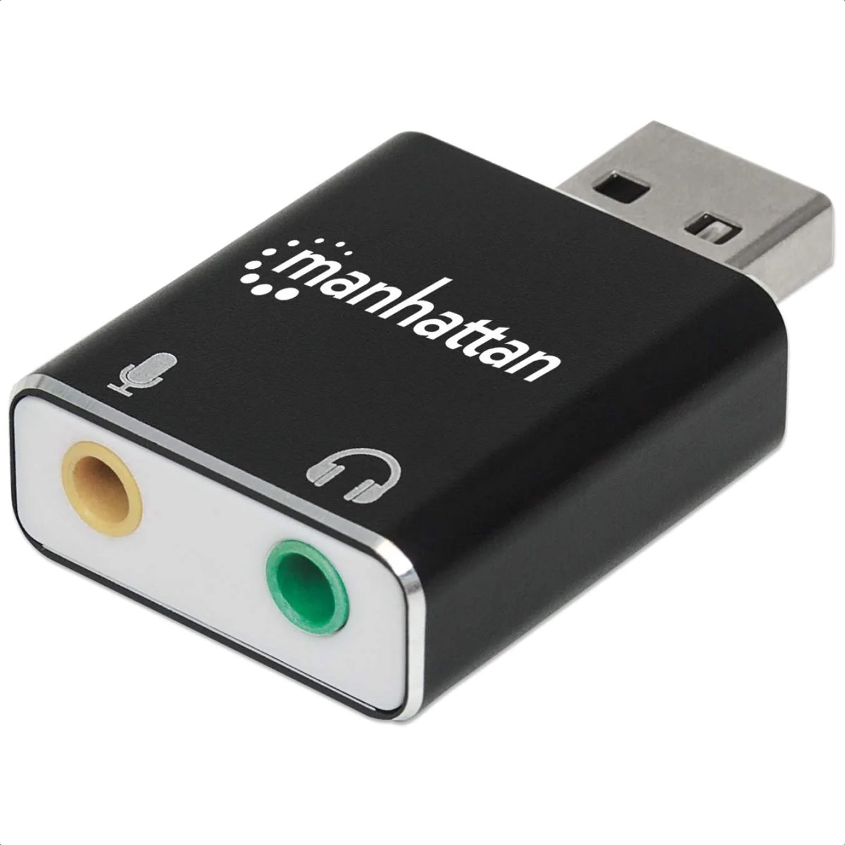 Convertidor Adaptador de Audio Manhattan Estereo USB a 3.5mm Alta Velocidad 152754