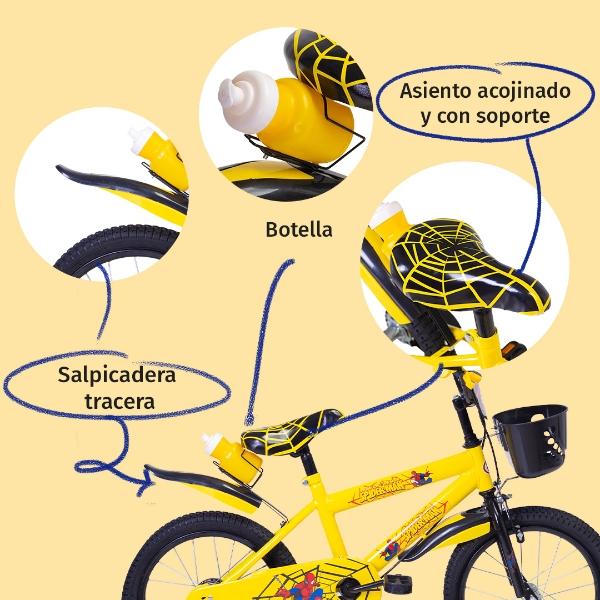 Aeiou Bicicleta Para Niños Qk-12 R20 Con Canasta amarilla