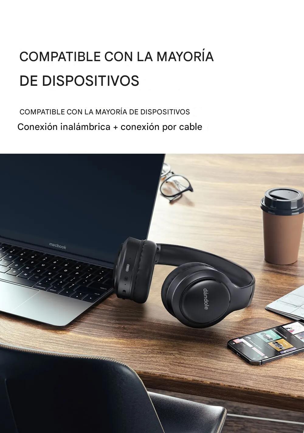 Diadema Auriculares inalámbricos con Bluetooth audífonos estéreo plegables rosa micrófono sonido HD