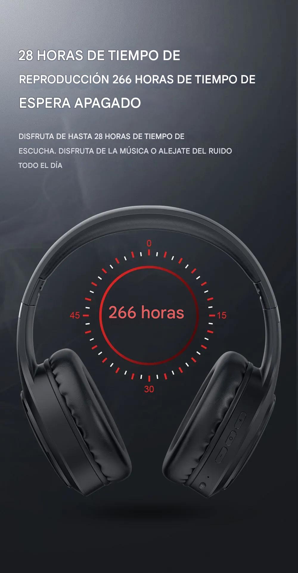Diadema Auriculares inalámbricos con Bluetooth audífonos estéreo plegables rosa micrófono sonido HD