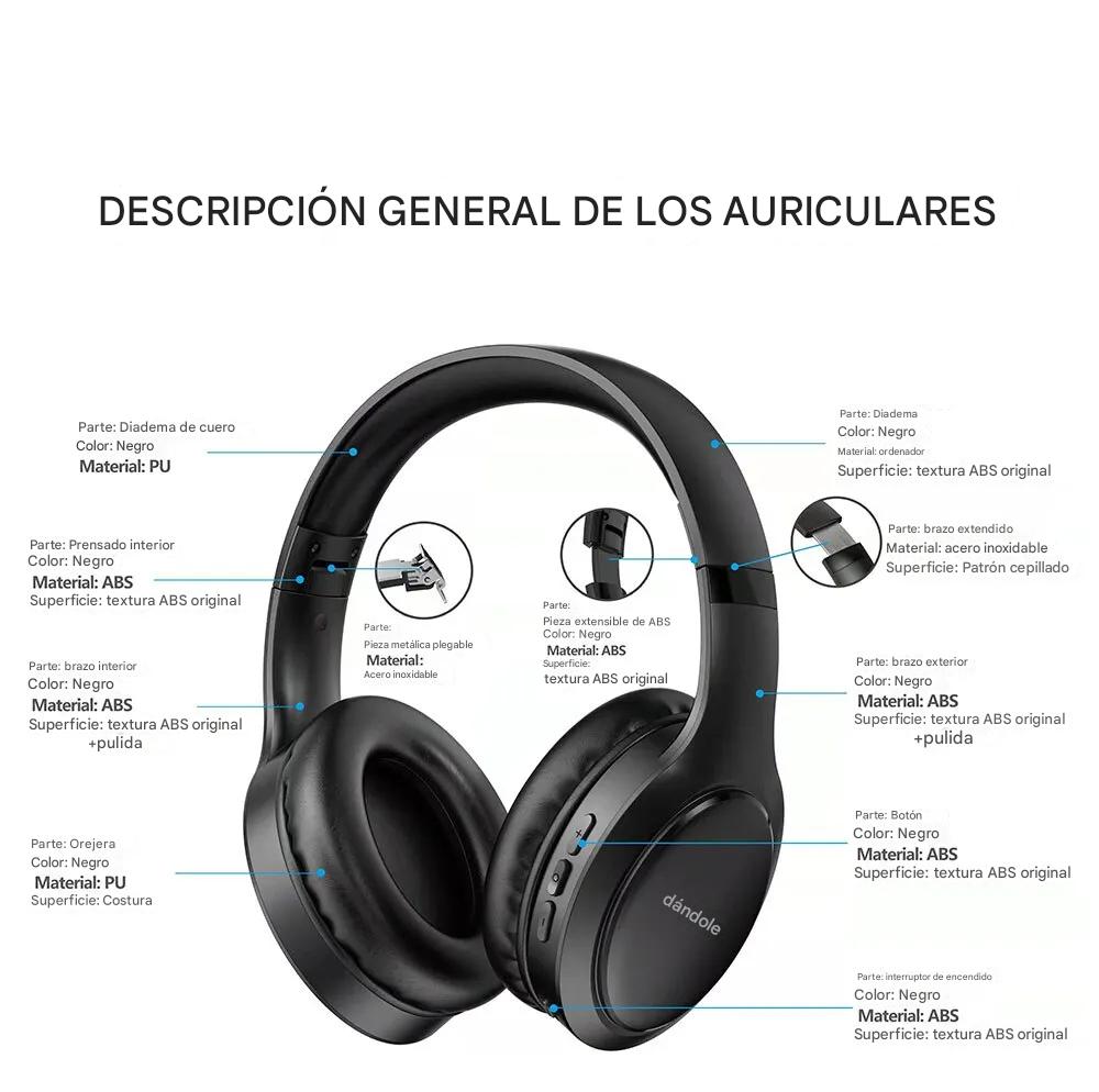 Diadema Auriculares inalámbricos con Bluetooth audífonos estéreo plegables rosa micrófono sonido HD