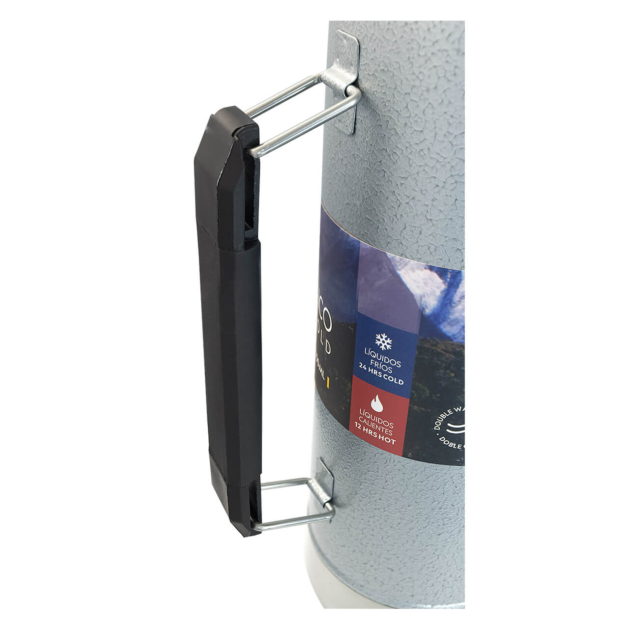 Termo metálico Nat Geo THNG13, acero inoxidable de 1200 ml, gris martillado
