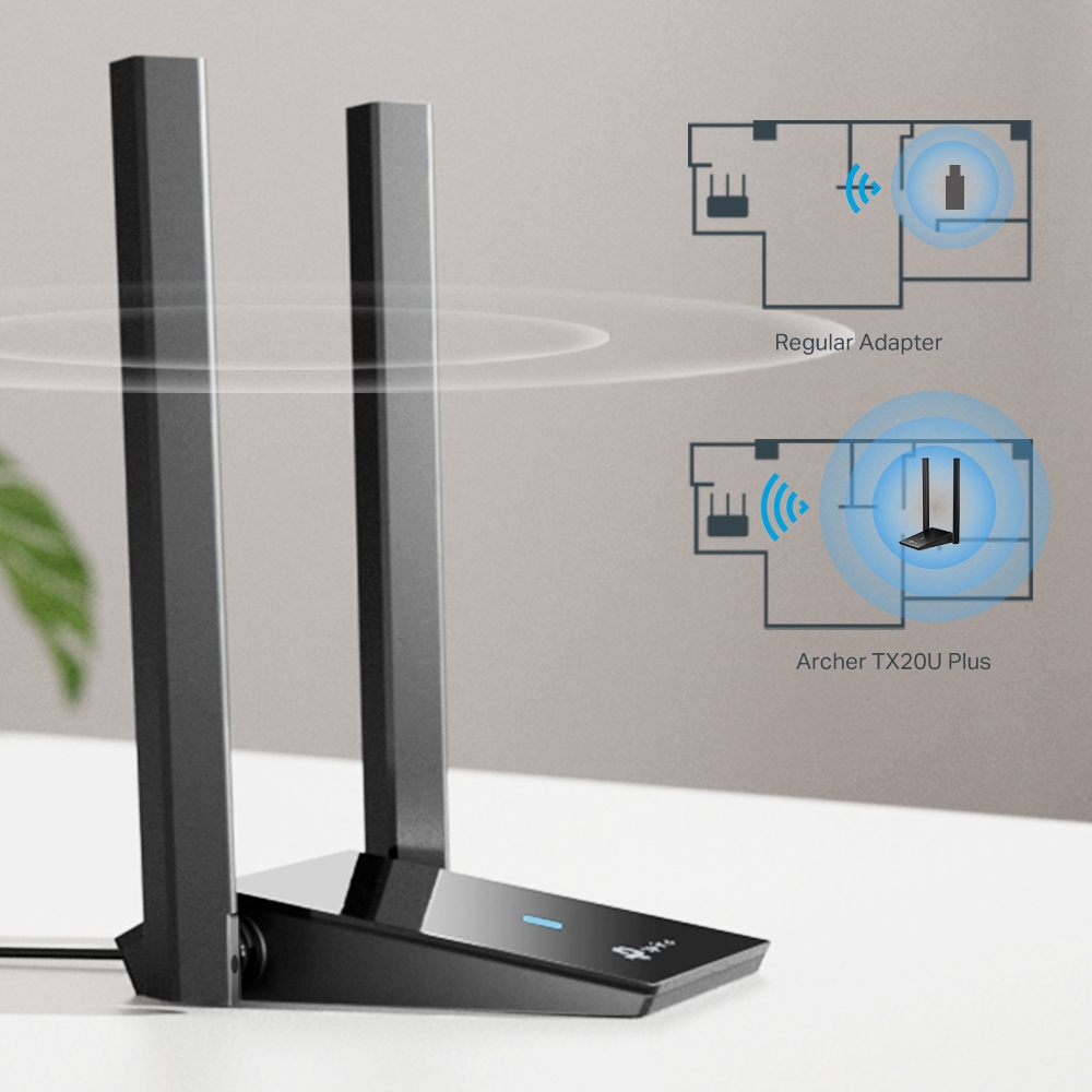 Adaptador Inalambrico USB Tp-Link Archer TX20U Plus Wi-Fi 6 Banda Dual AX1800