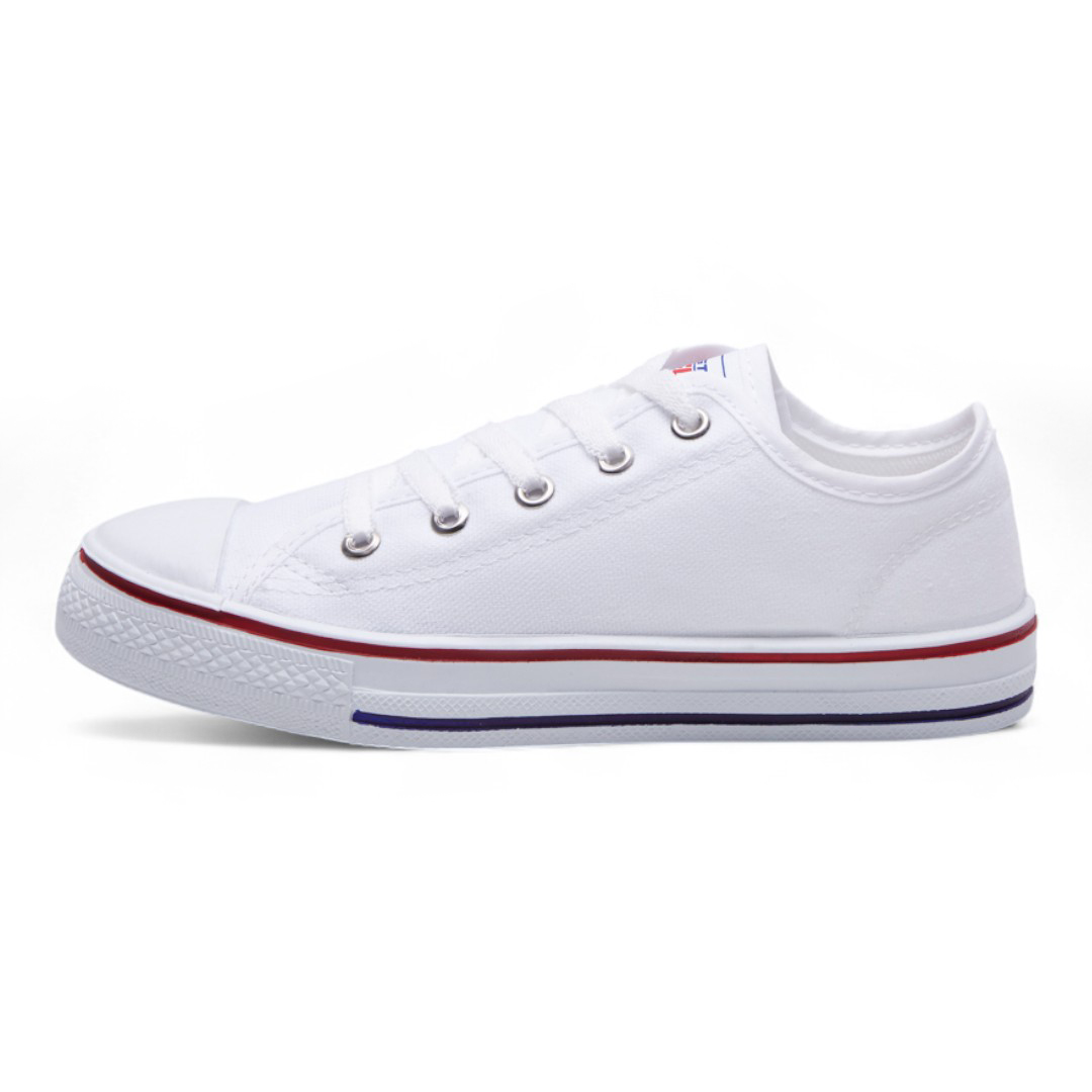 Tenis Casuales Blancos de Tela Confort Unisex Calzado Watanabe