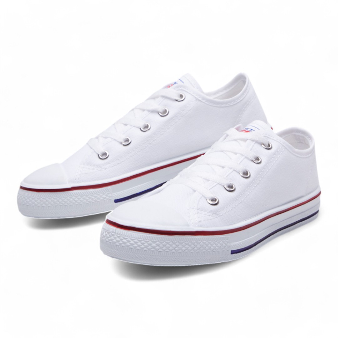 Tenis Casuales Blancos de Tela Confort Unisex Calzado Watanabe