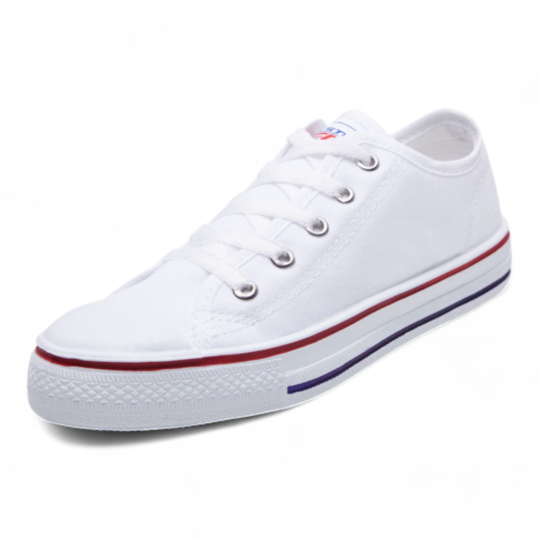 Tenis Casuales Blancos de Tela Confort Unisex Calzado Watanabe