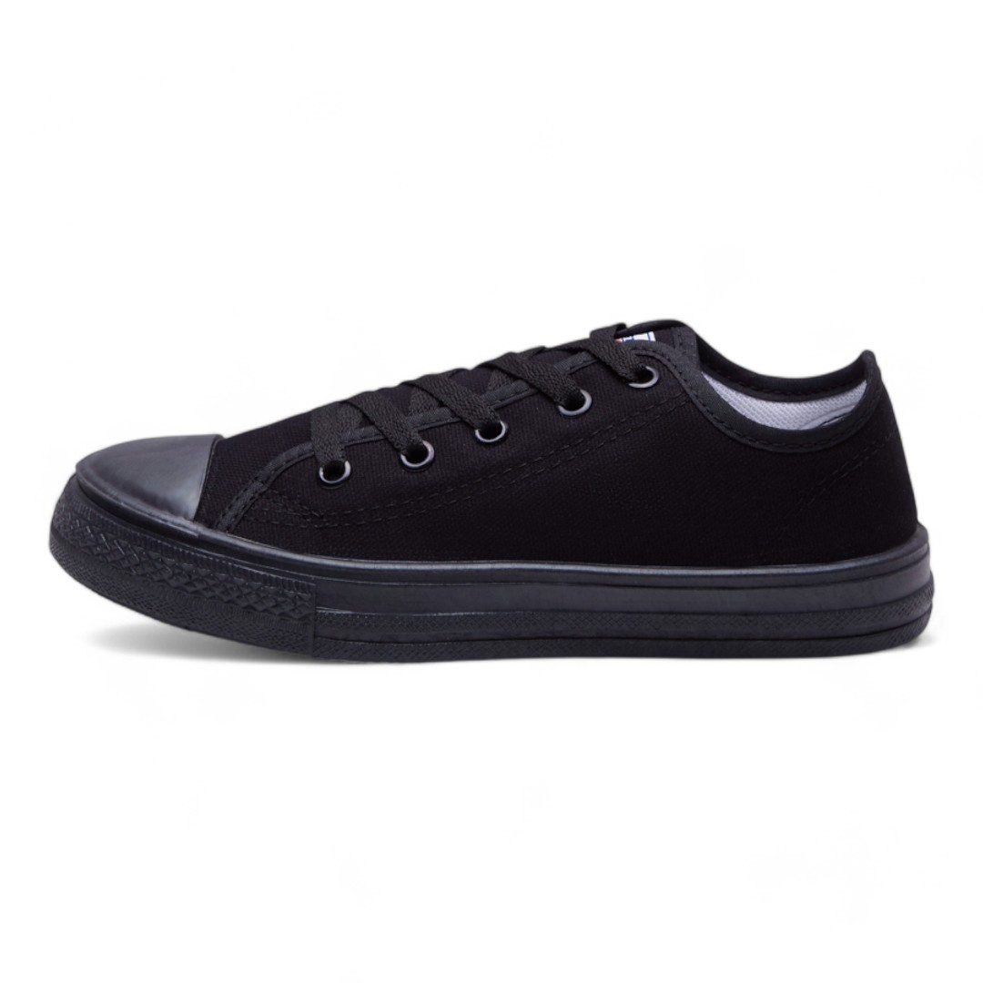 Tenis Casuales Negros de Tela Confort Unisex Calzado Watanabe