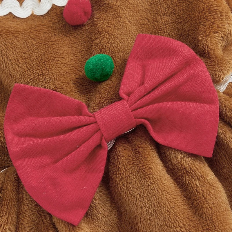 Disfraz Bebe Vestido Gengibre Galleta Navidad Algodón Manga Larga