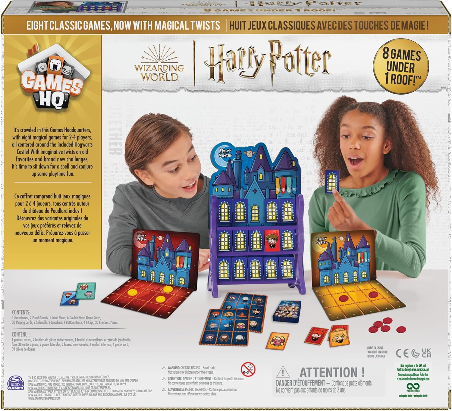 Wizarding World Harry Potter Games HQ - 8 Giochi Da Tavolo E Di Carte In 1, Per Bambini E Adulti Dai 4 Anni