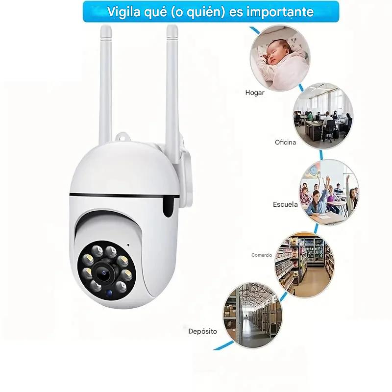 Cámara WiFi 3MP IP PTZ hogar Audio nocturno Color vigilancia inalámbrica CCTV seguridad blanco 360