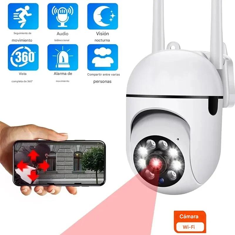 Cámara WiFi 3MP IP PTZ hogar Audio nocturno Color vigilancia inalámbrica CCTV seguridad blanco 360