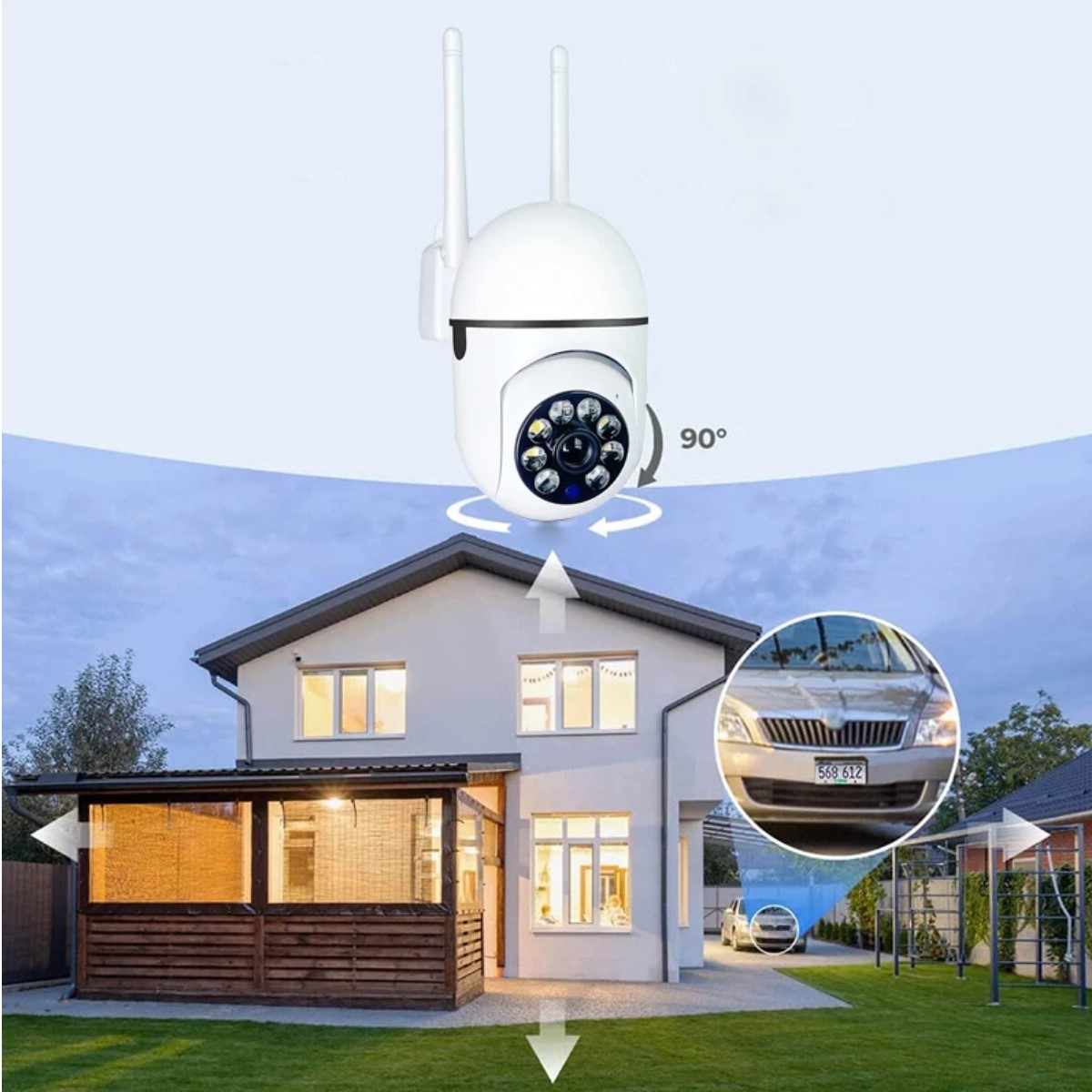 Cámara WiFi 3MP IP PTZ hogar Audio nocturno Color vigilancia inalámbrica CCTV seguridad blanco 360