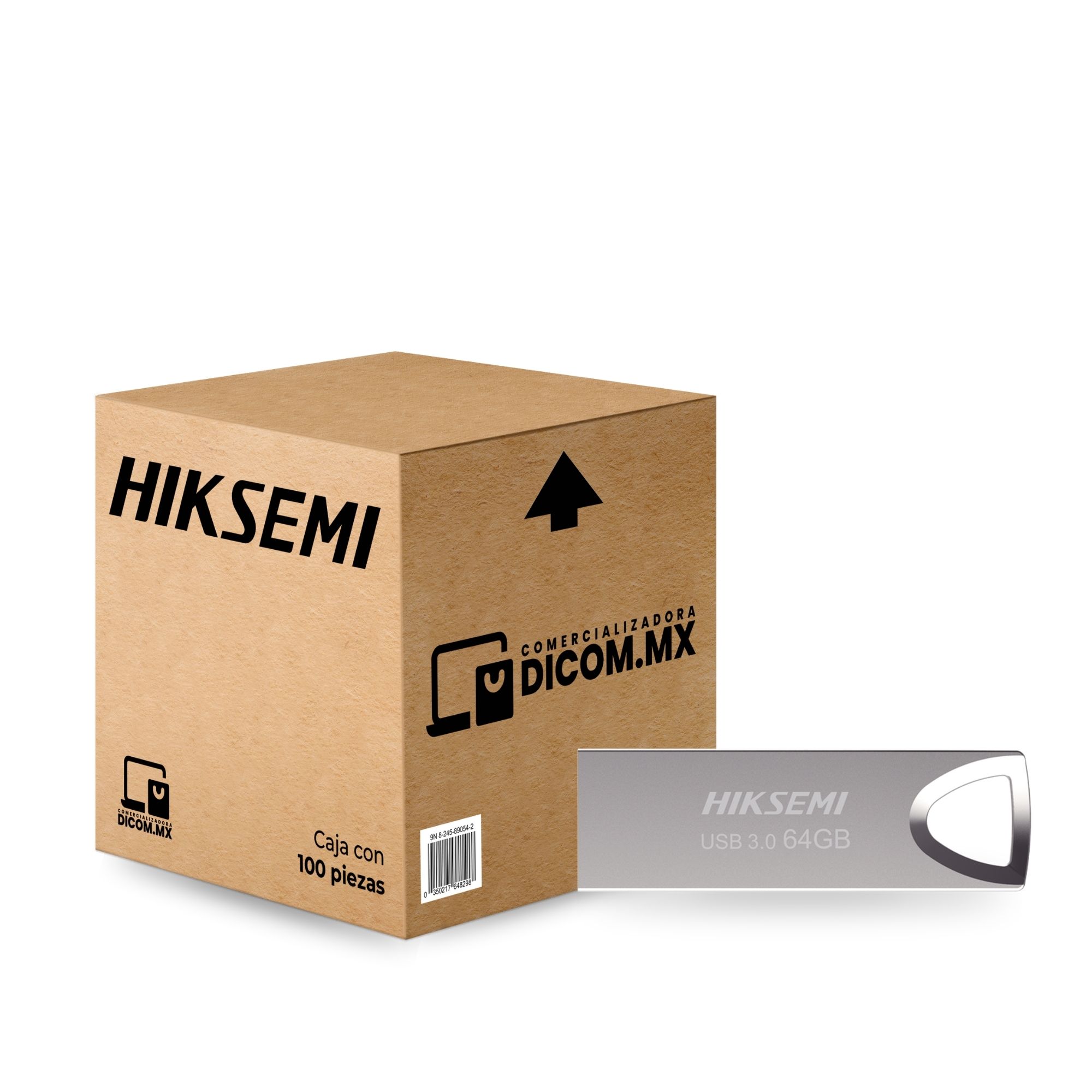 100 Pack - Memoria USB 3.0 de 64 GB Hiksemi M200, Metálica