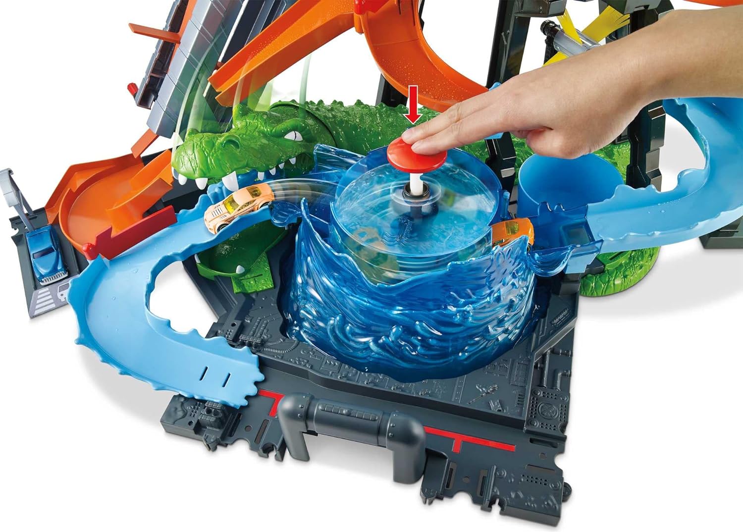 Pista Mattel Hot Wheels Autolavado Ataque Del Lagarto