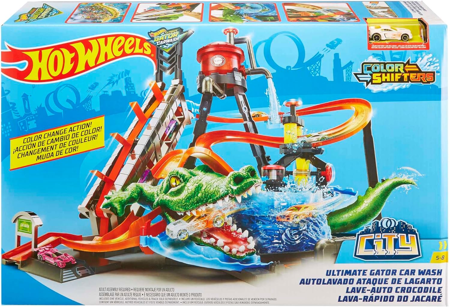 Pista Mattel Hot Wheels Autolavado Ataque Del Lagarto