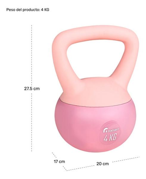 Pesa Rusa Kettlebell 4kg 8.8lb Ejercicio Casa Hogar Fitness Centurfit