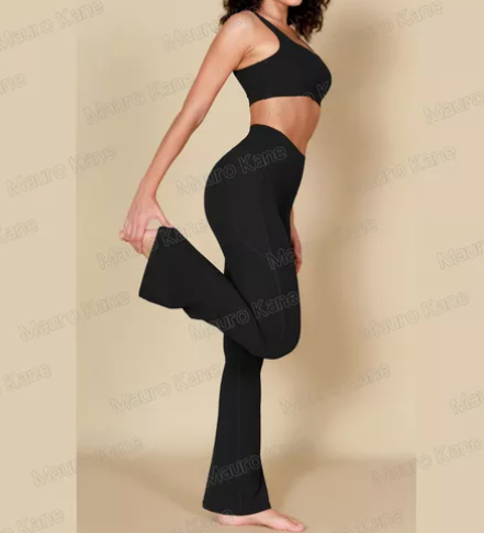 Leggings Deportivos Con Bolsillo Pantalones De Pierna Ancha