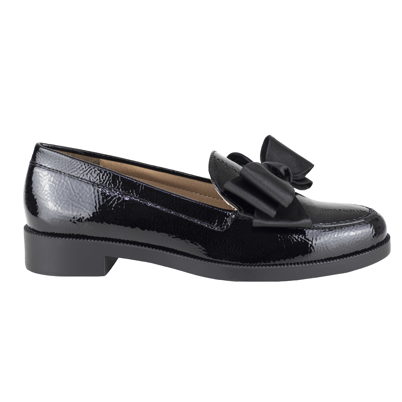 Mocasines Para Mujer Salamandra 323-3997a Charol Negro Moño