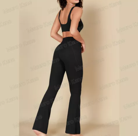 Leggings Deportivos Con Bolsillo Pantalones De Pierna Ancha