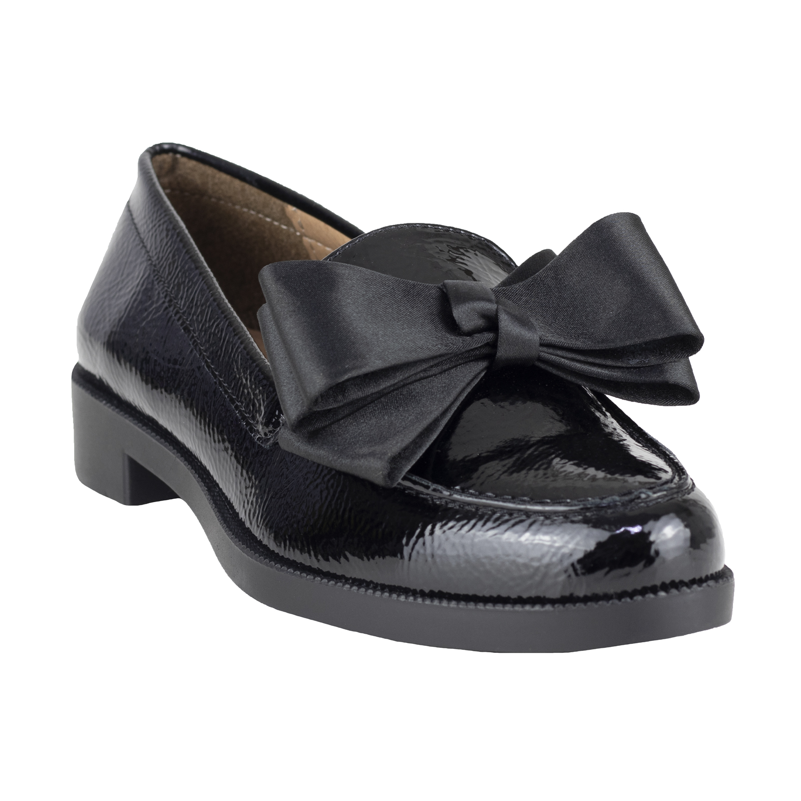 Mocasines Para Mujer Salamandra 323-3997a Charol Negro Moño