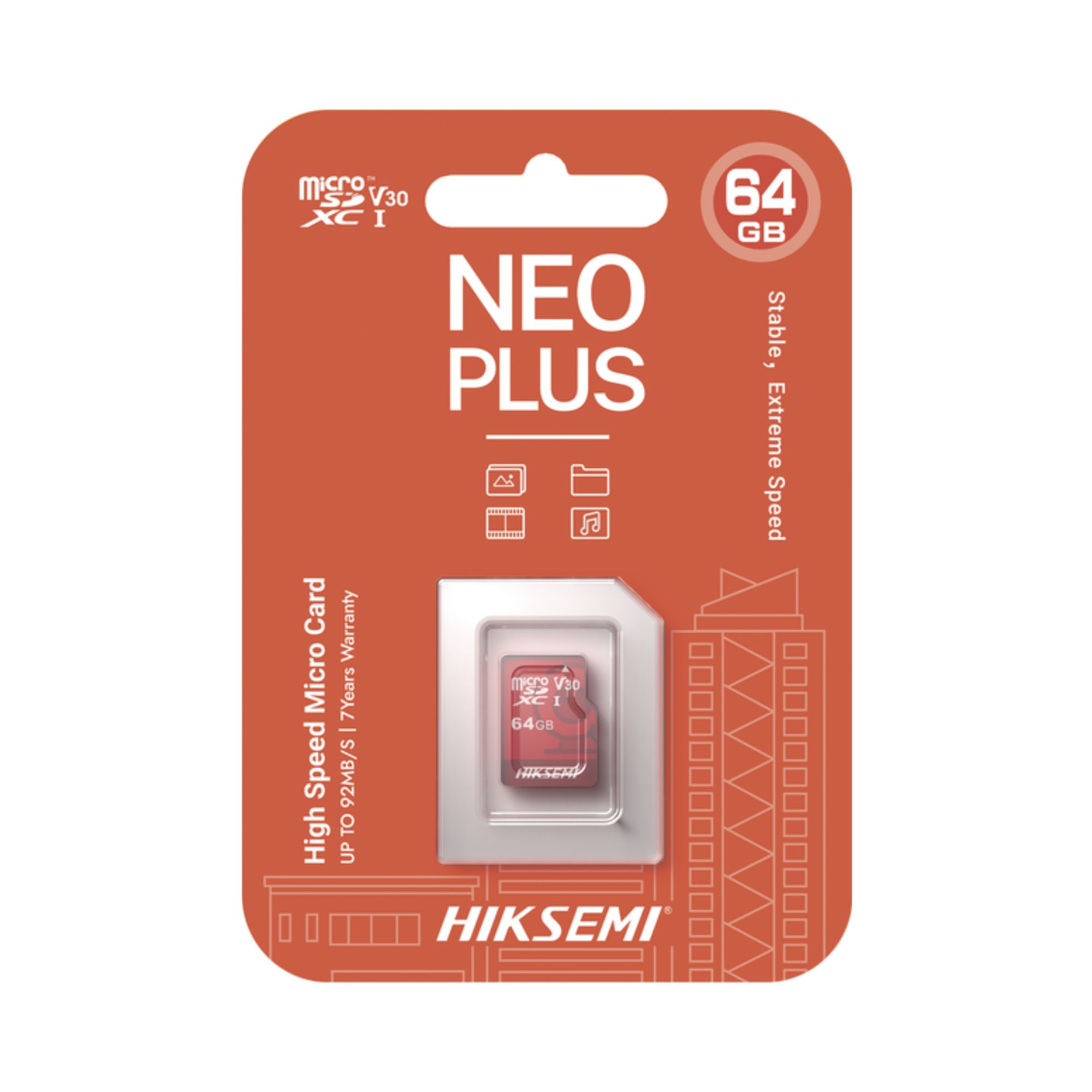 3 Pack - Tarjeta de Memoria microSD de 64 GB Hiksemi Neo Plus, Videovigilancia