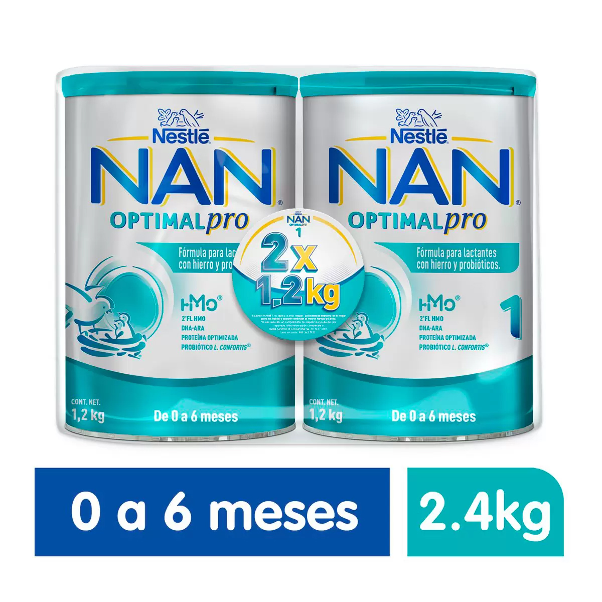Fórmula Infantil Nan Optimal Pro Etapa 1, 1.2kg 2pz