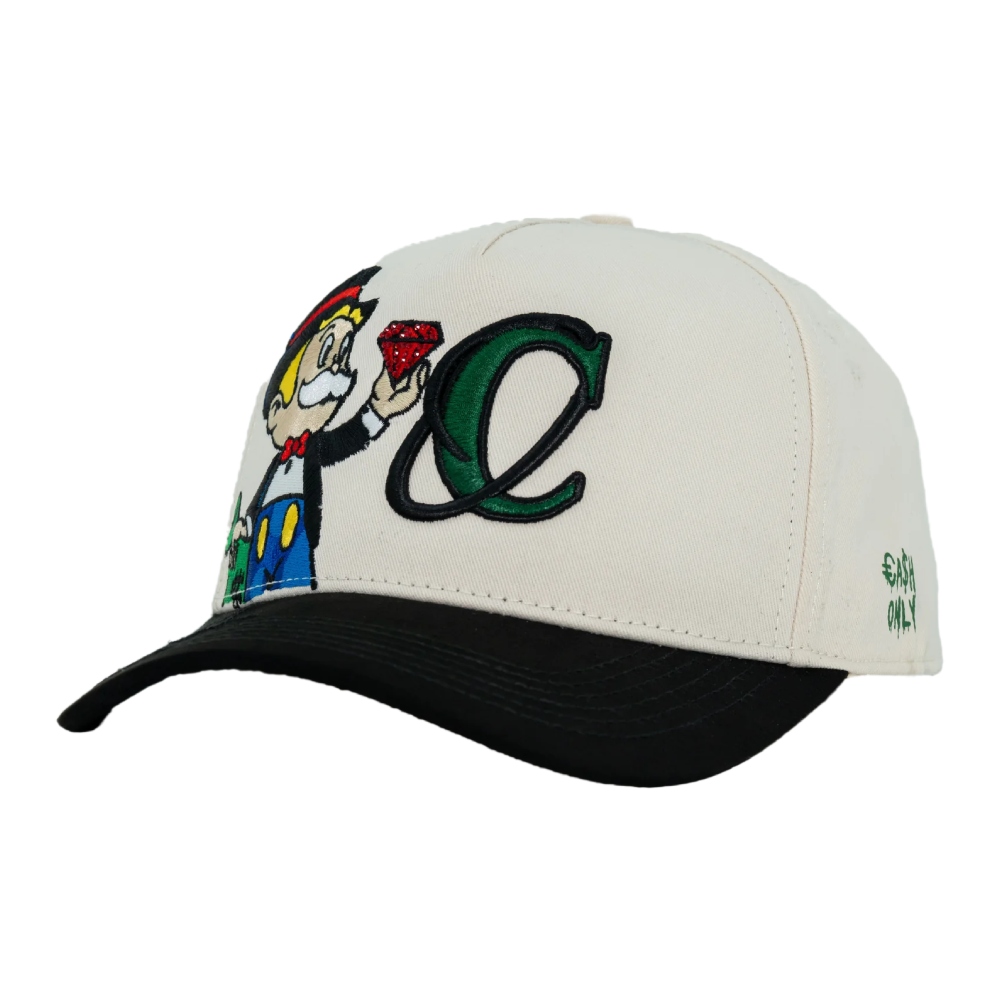 Gorra Cash Only Curva Monopoly Diamond Beige-Negro 22025001