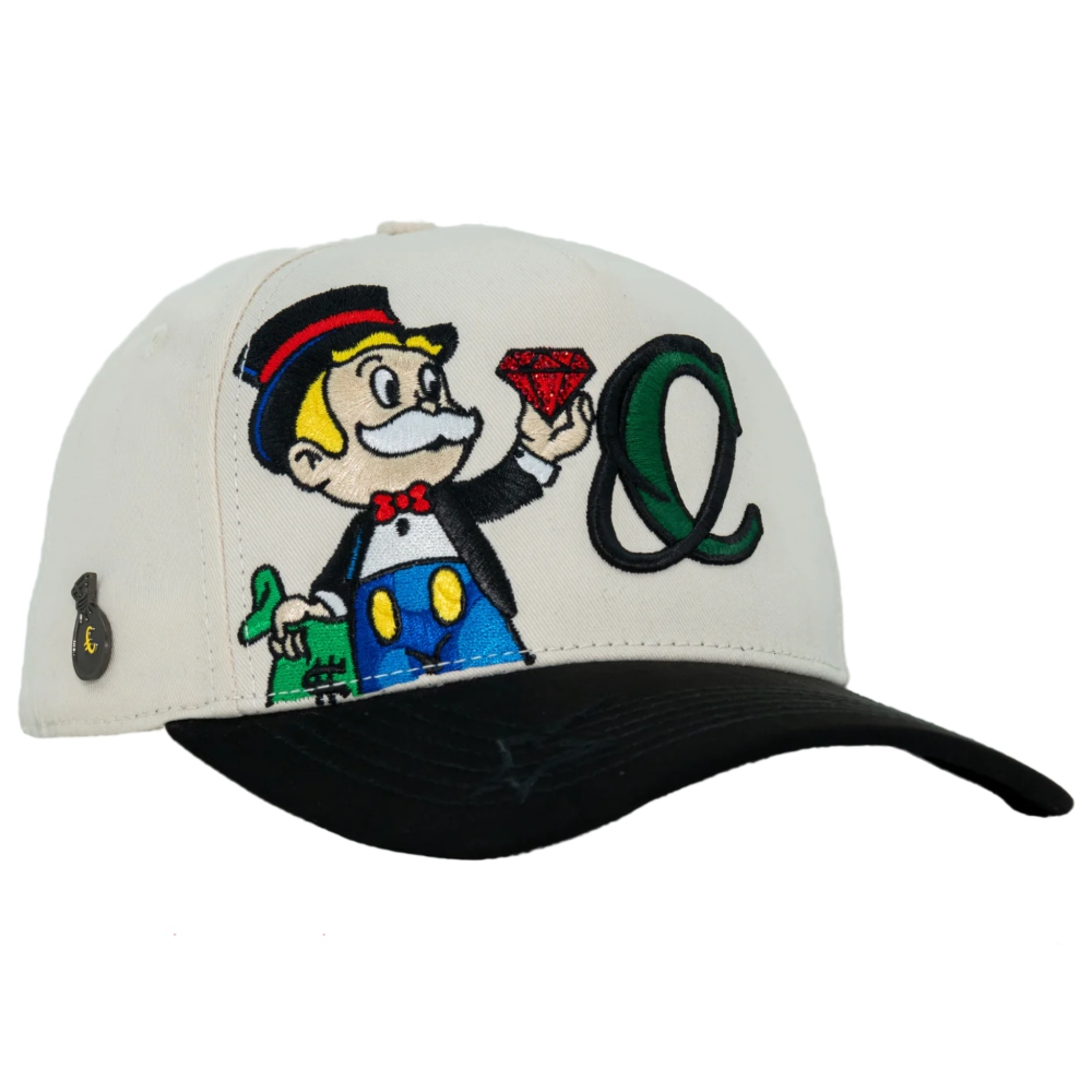 Gorra Cash Only Curva Monopoly Diamond Beige-Negro 22025001