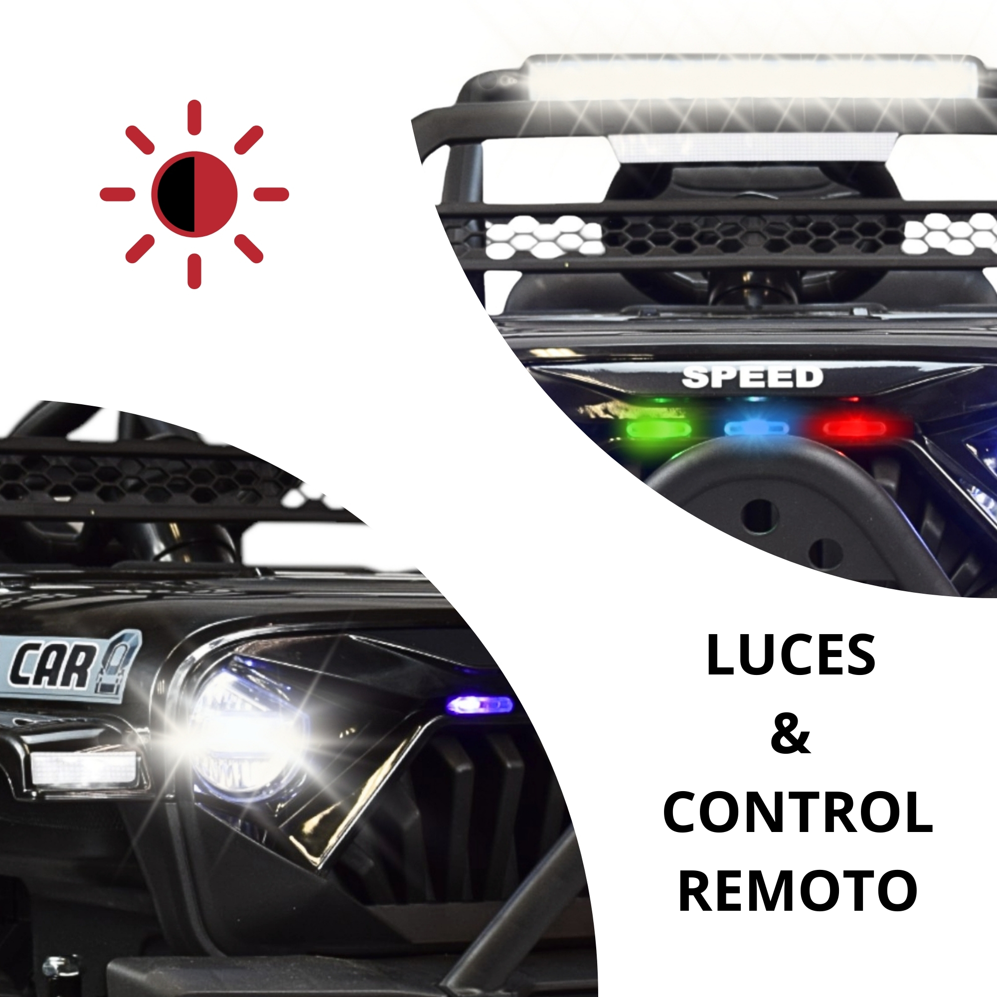 	Camioneta Montable Electrica para Niños Control Remoto 12v - Negro