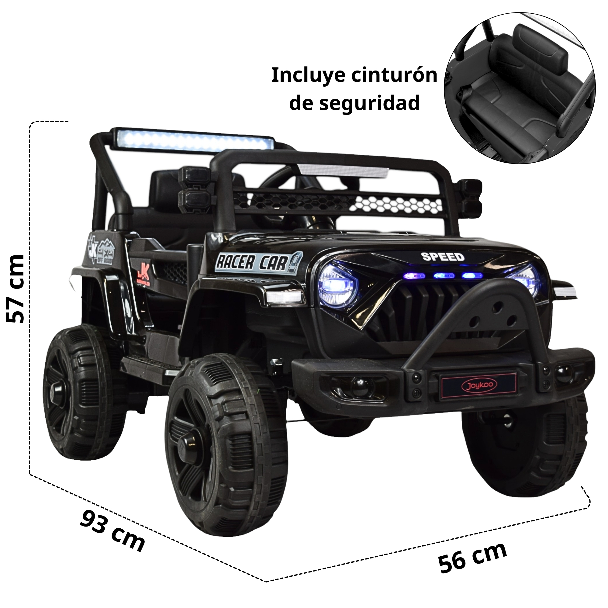	Camioneta Montable Electrica para Niños Control Remoto 12v - Negro