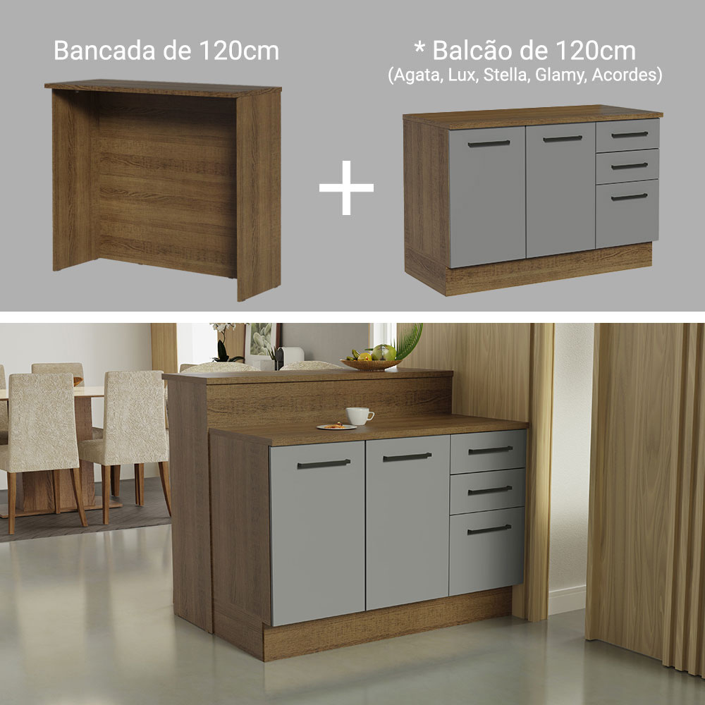 Isla Cocina Con Encimera Y Mostrador Madesa Agata 120cm MG