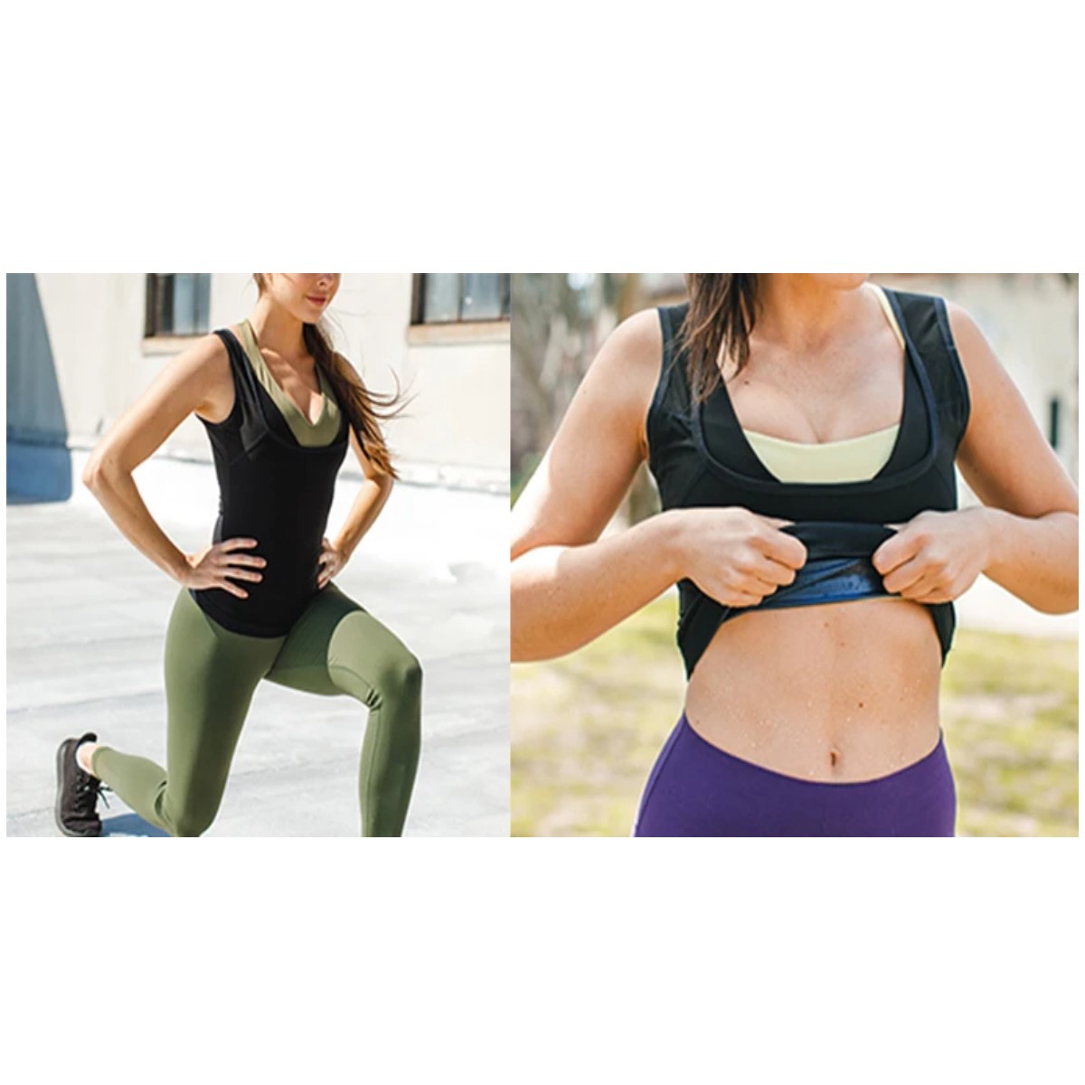 Chaleco neopreno sauna negro mujer entrenador adelgazantes ropa moldeadora ropa gym quemar grasa