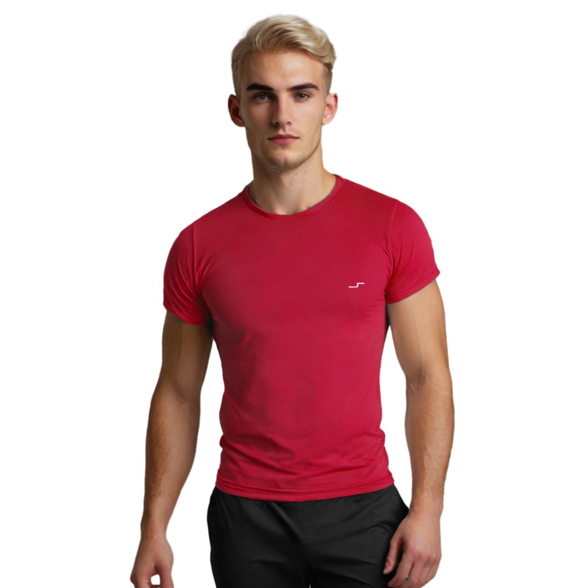 Playera Deportiva Manga Corta Cuello Redondo Color Rojo Para Hombre CHB Chili Beans Clothing Co..