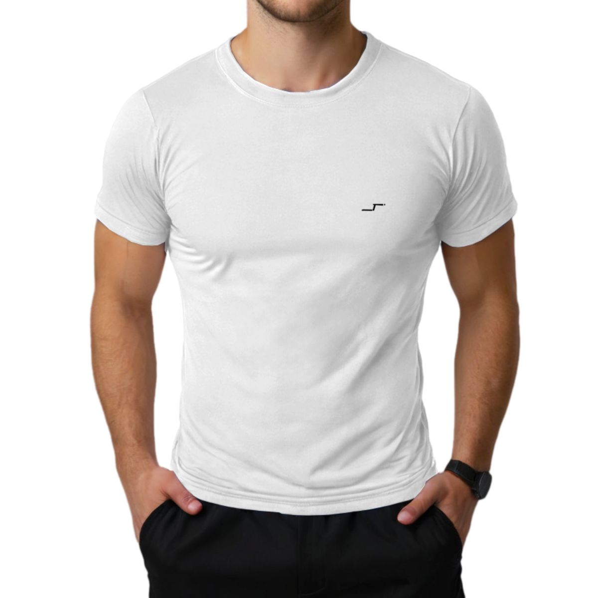 Playera Deportiva Manga Corta Cuello Redondo Color Blanco Para Hombre CHB Chili Beans Clothing Co..