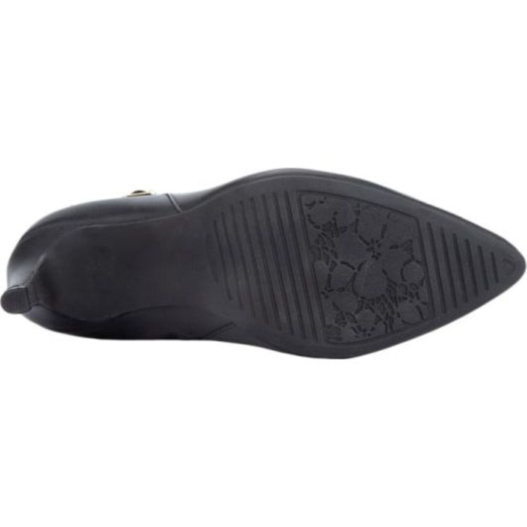 Botas para mujer, tipo botines de vestir, puntales, de piel, con tacón de altura media y delgado, suela antiderrapante, acabado napa, marca Flexi, color negro, mod. 1160330