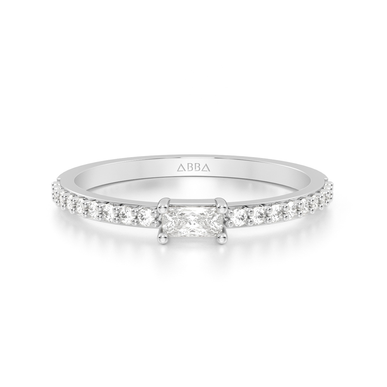 Anillo de Promesa Oro 10K Blanco Ariel Abba Joyas