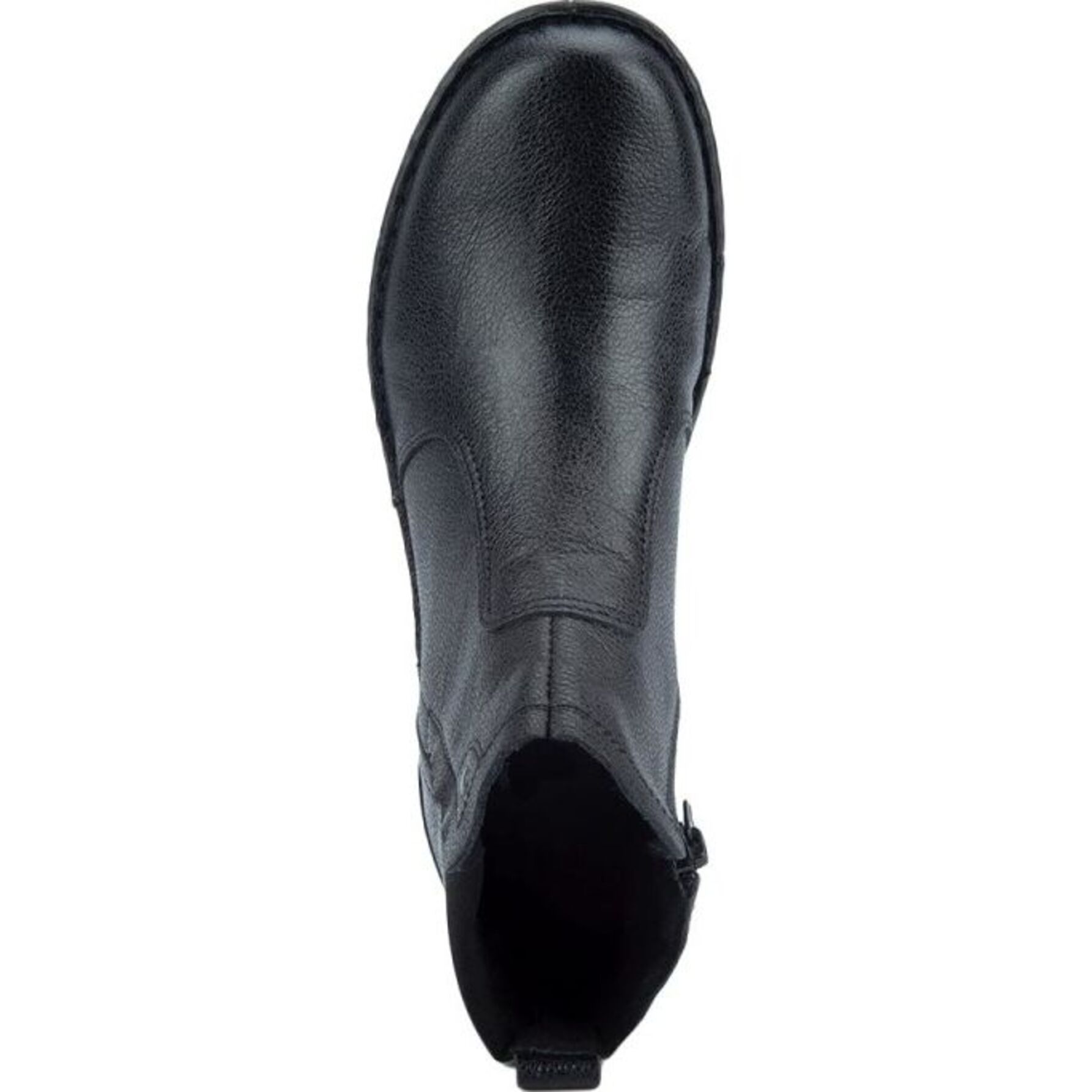 Botas para mujer, tipo botín confort, de piel, con cierre, acabado flotter, marca Lobo Solo, color negro, mod. 1176823