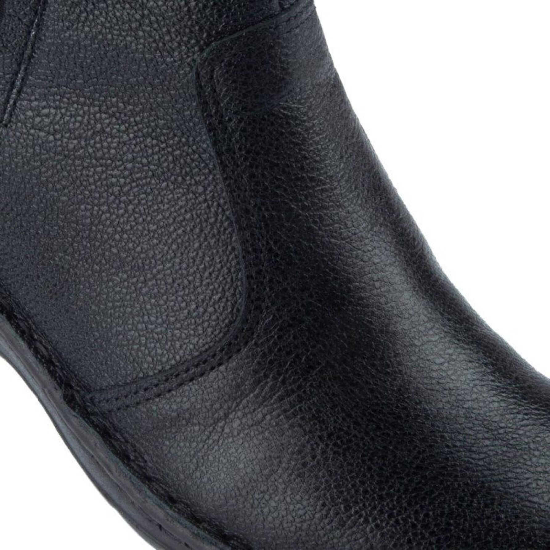 Botas para mujer, tipo botín confort, de piel, con cierre, acabado flotter, marca Lobo Solo, color negro, mod. 1176823