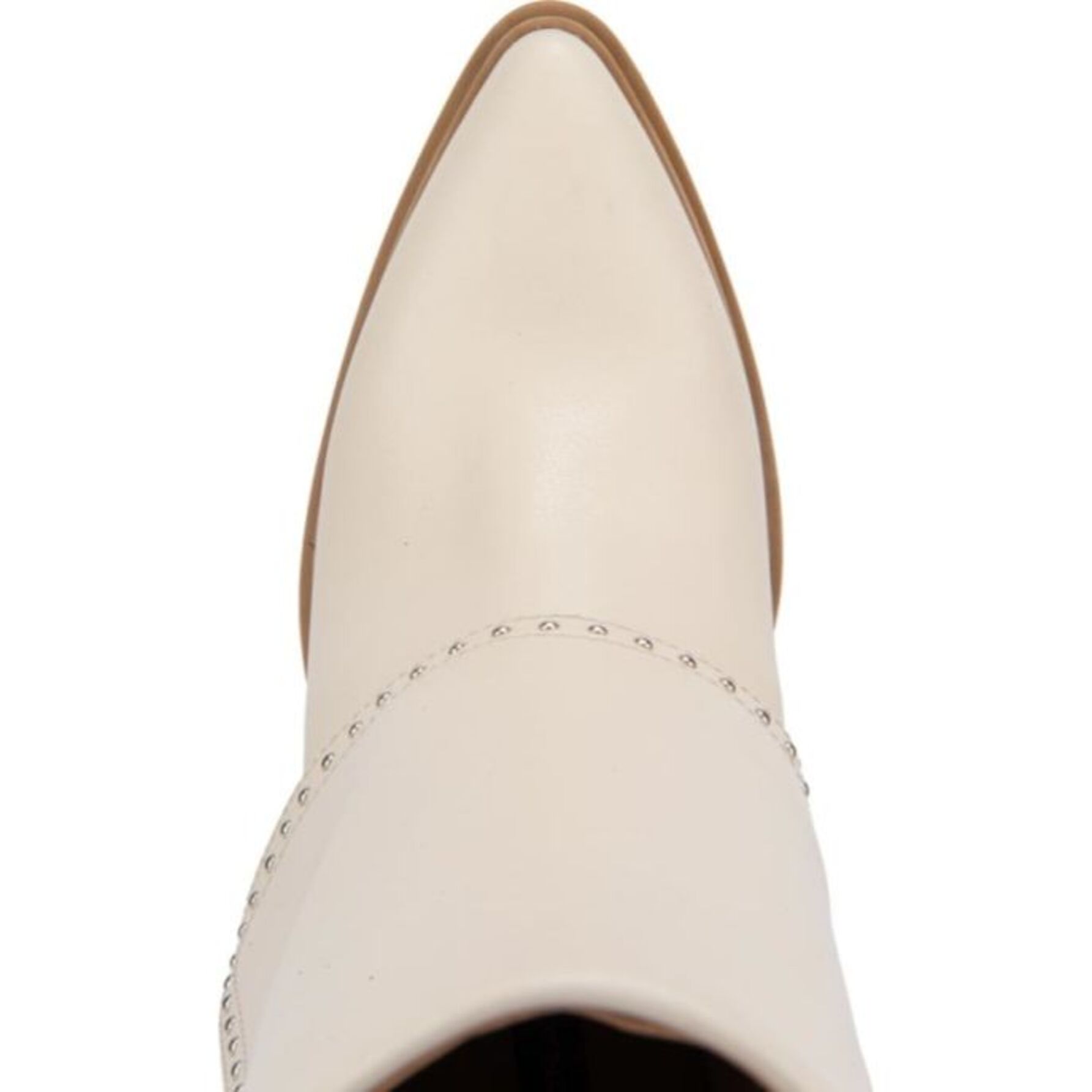 Botas para mujer, de tipo texano, con estoperoles en la caña, puntales, con acabado napa y tacón medio, marca Salamandra, color beige, mod. 1177219