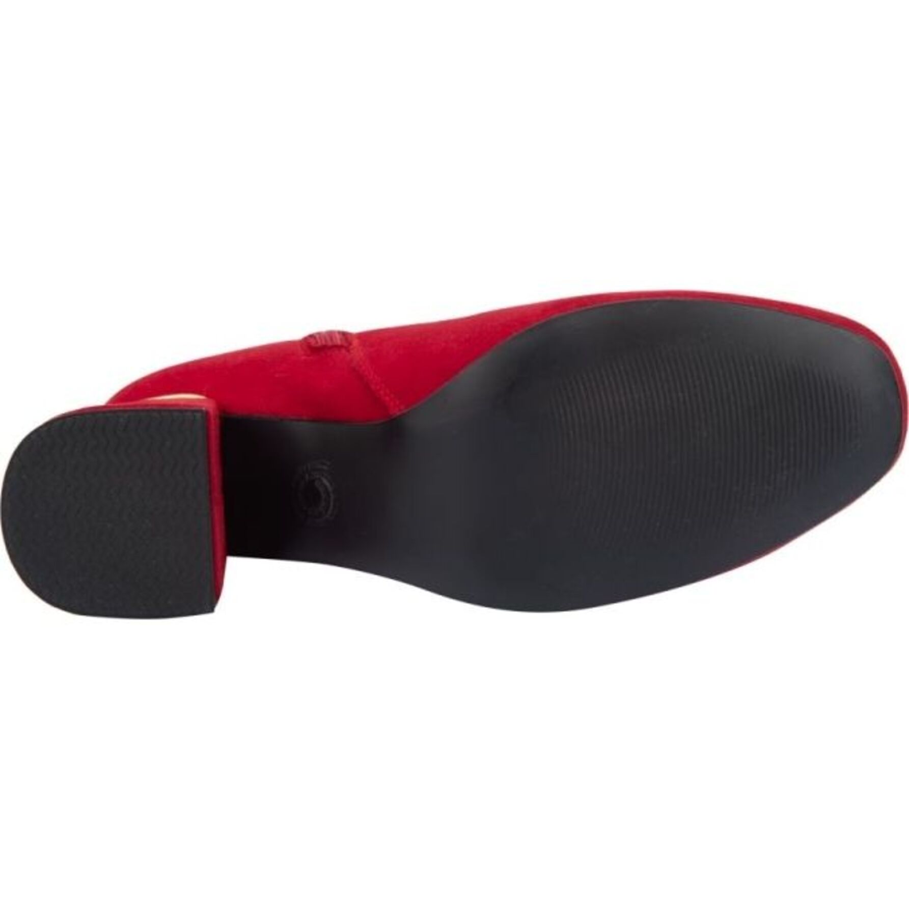 Botas para mujer, cortas, con tacón ancho y bajo, acabado ante, punta redonda, marca Yaeli Fashion, color rojo, mod. 1179336