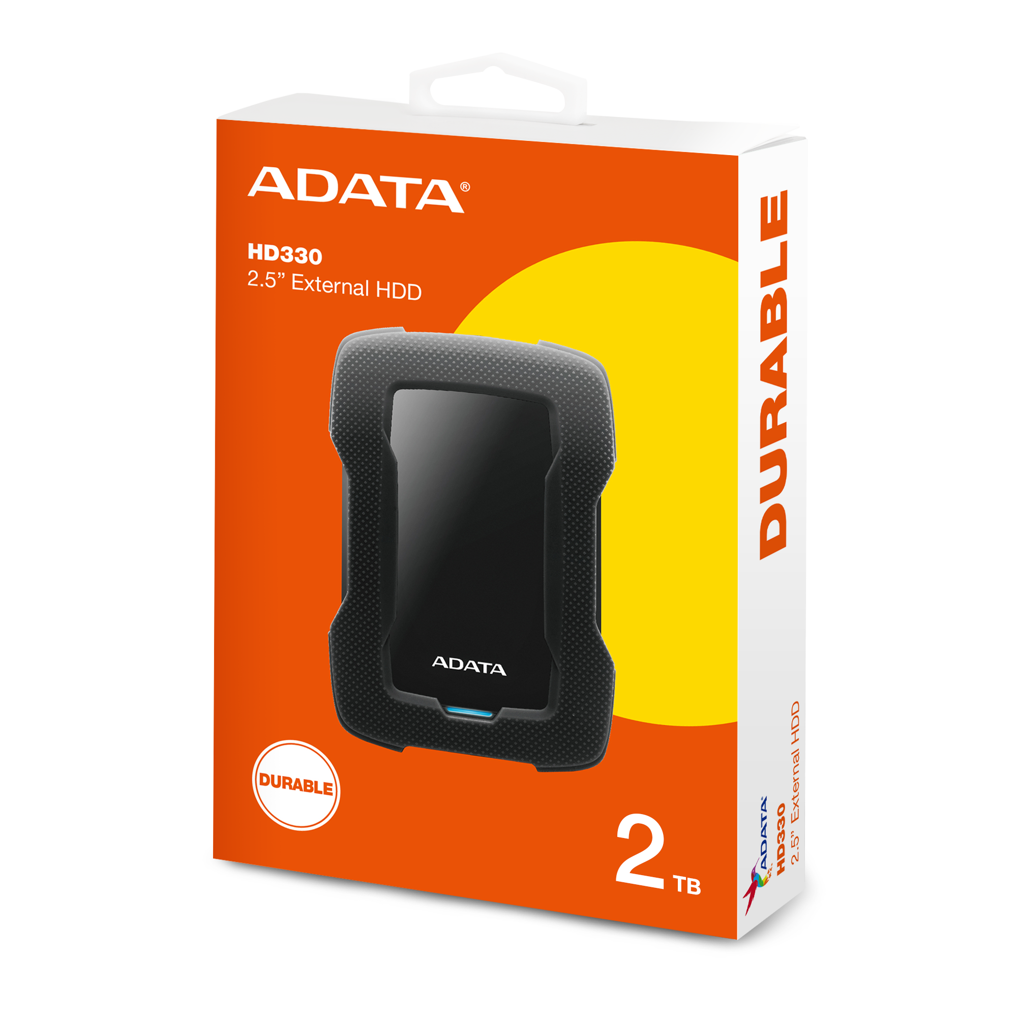 Disco Duro Externo Adata HD330 de 2 TB, USB 3.2 Gen 1, 2.5'', Negro