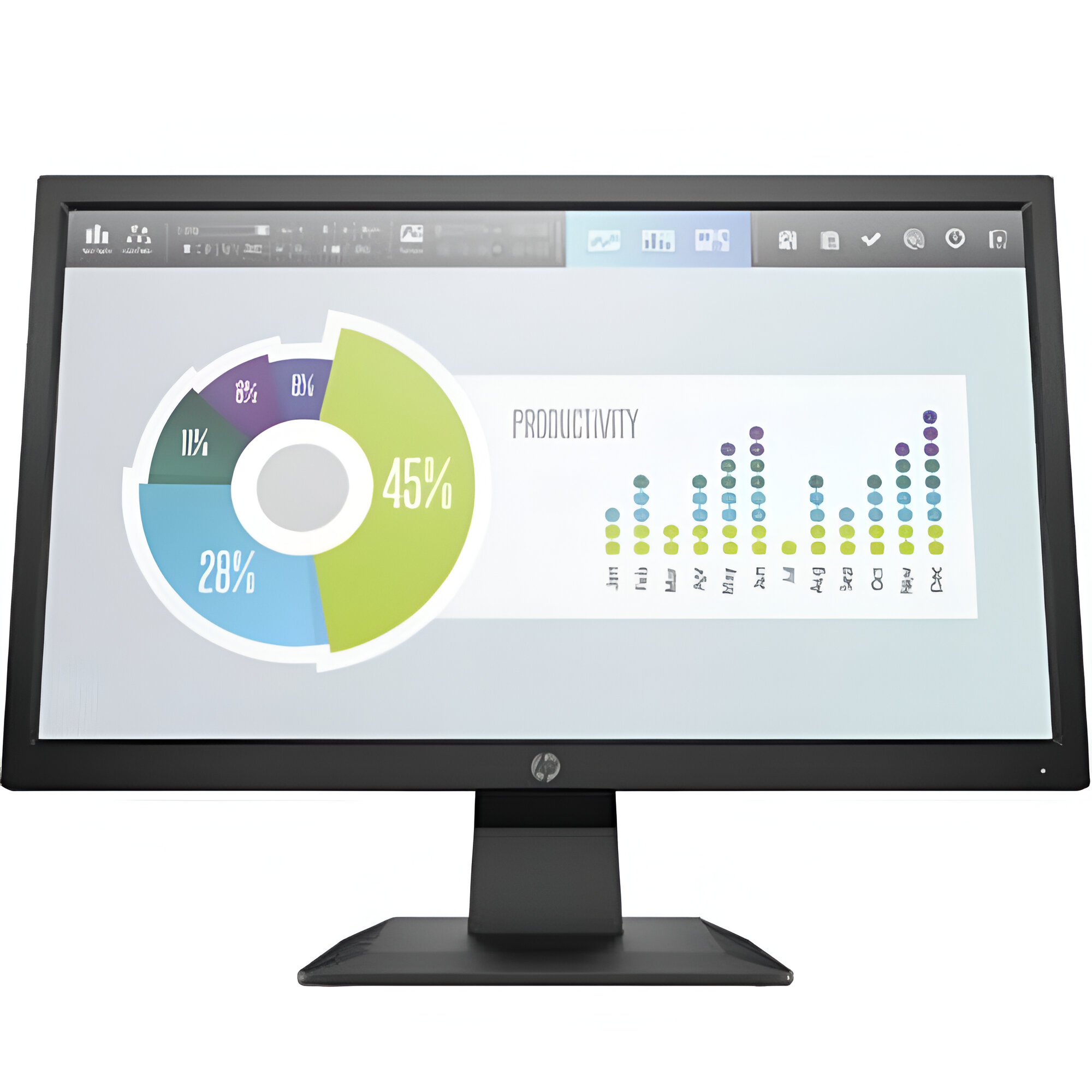 Monitor HP 19.5" Led P204v HD+ Resolución 1600x900 Panel TN HDMI / VGA