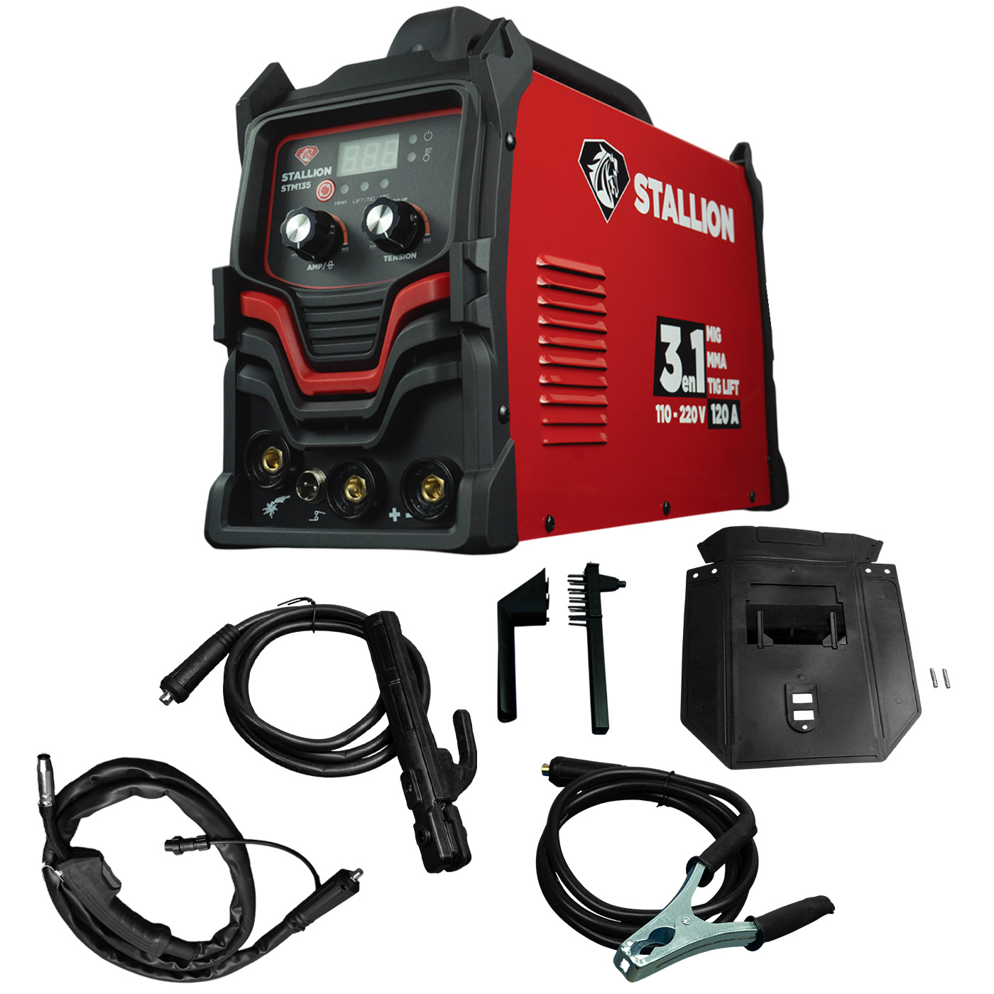Soldadora Inverter Stallion 3 En 1 Mig Sin Gas/Mma/Tig Lift 110v/220v 60hz - STM135