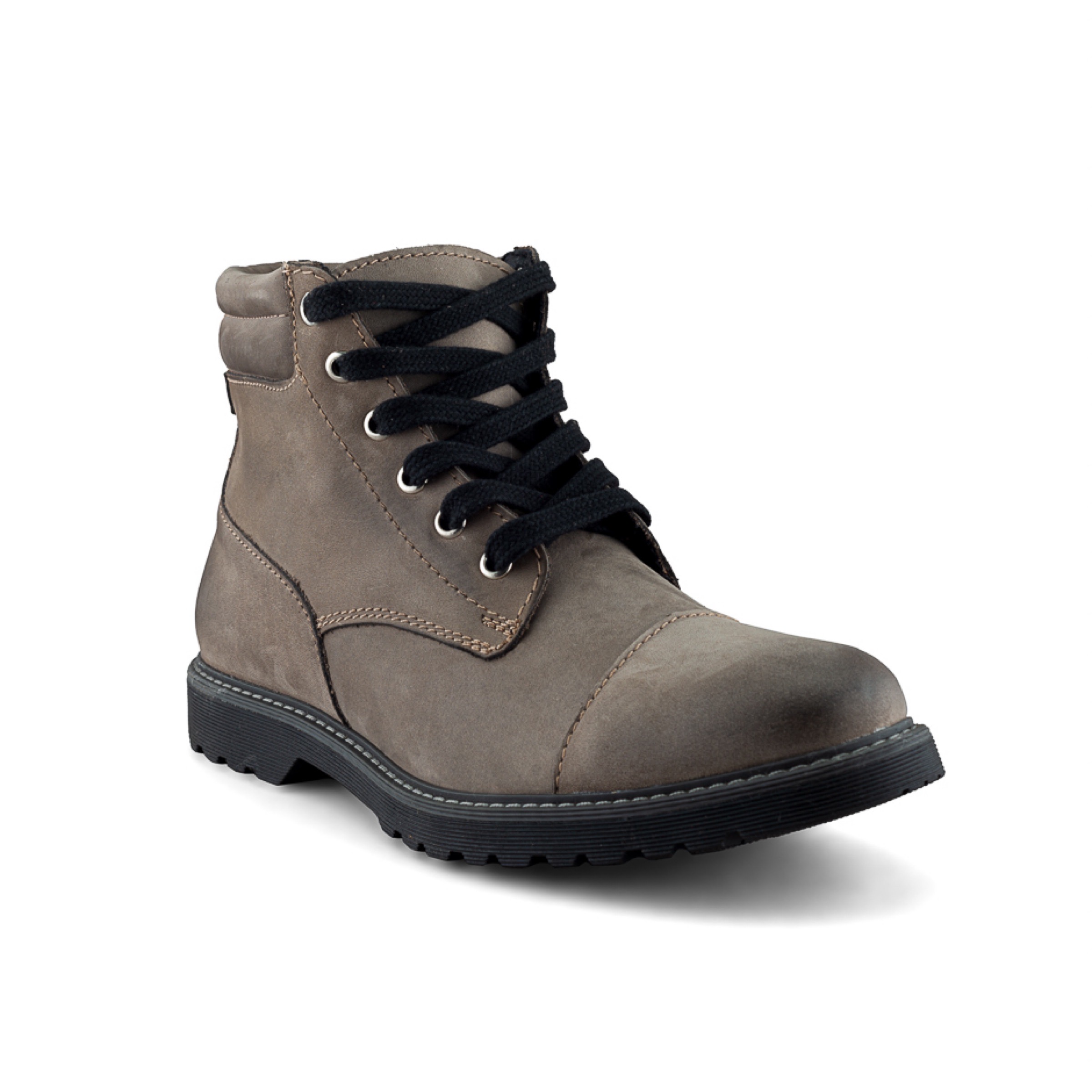 Botín de Nobuck para Hombre en Color Gris con Ajuste de Agujetas y Suela Robusta