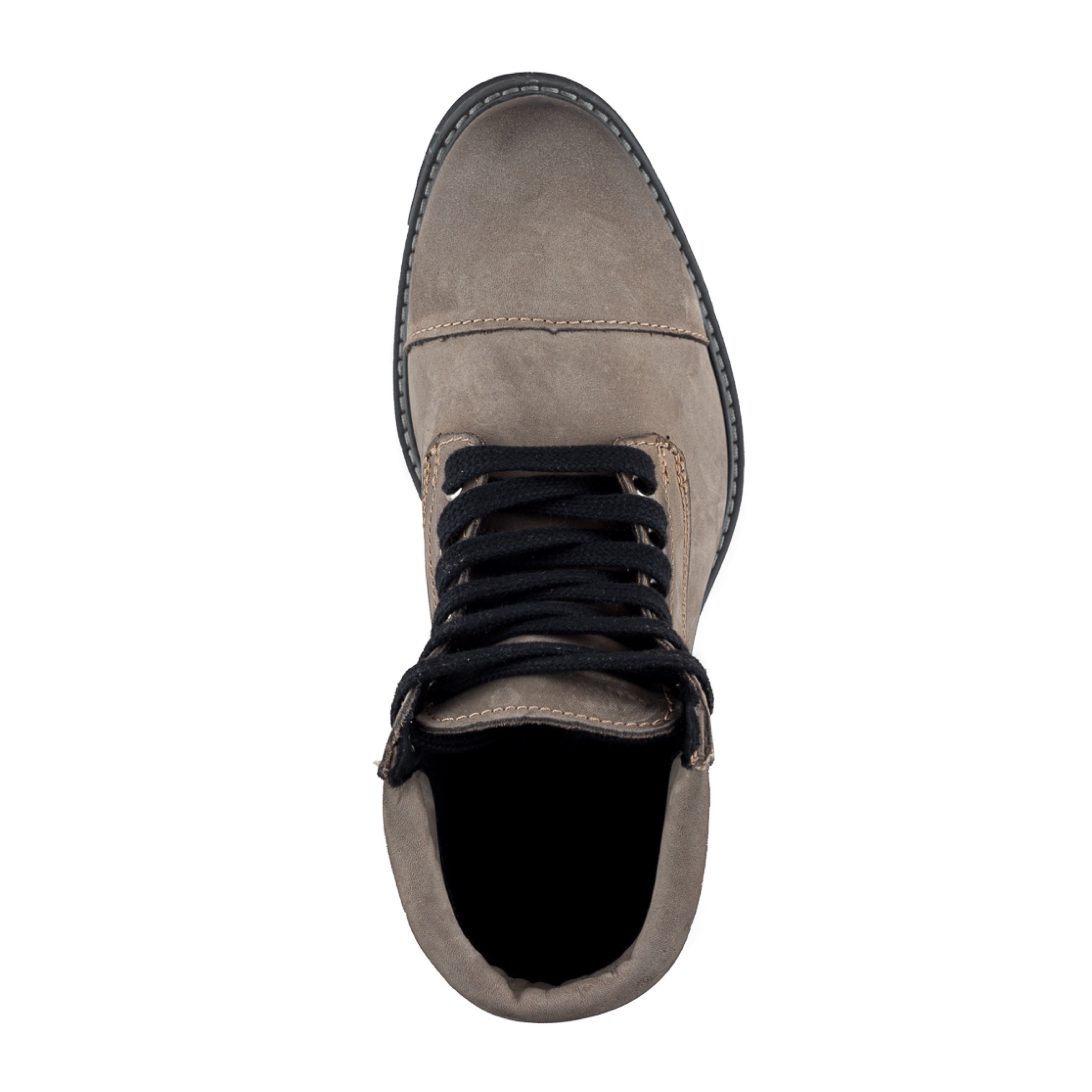 Botín de Nobuck para Hombre en Color Gris con Ajuste de Agujetas y Suela Robusta